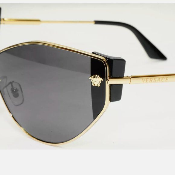 Versace Sunglasses Black Shield Medusa 55mm Sunglasses main image 5